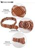 Ethnic Handmade Wax Rope Belt with Wood Buckle and Beads