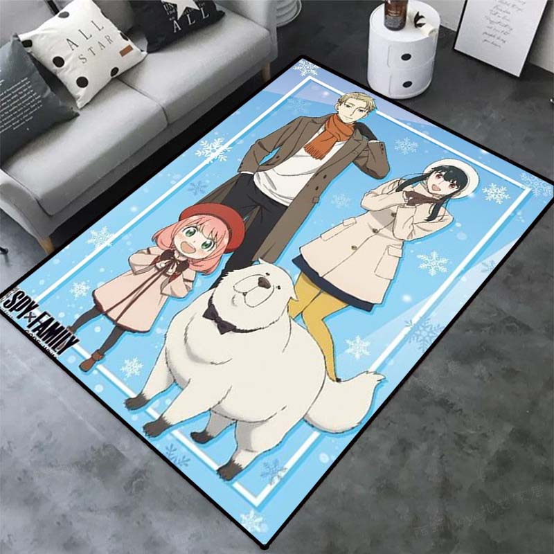 Cute Kawaii S-SPY-X-FAMILY NonSlip Area Rug for Living Room,Bedroom,Playroom,Kitchen,Door Floor Mat Home Decor Rug Gift Alfombra