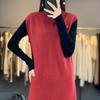 Women's Cashmere Sleeveless Dress Qinghe Cashmere 70% Wool 30% Cashmere Women's Autumn and Winter Cashmere Dress Soft and Warm