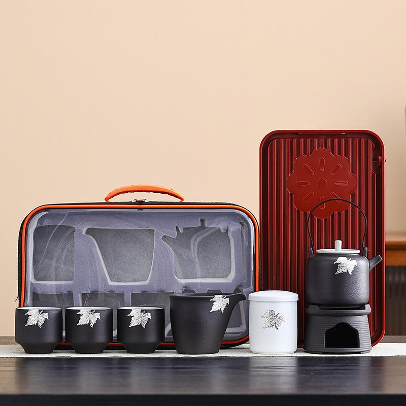 Creative Business Company High-end Office Cup Gifts Ceramic Portable Space Travel Bag Tea Set Souvenir