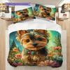 Set Copripiumino Trapuntato con Fantasia Yorkshire Terrier Federa Decorazione per la Casa Regalo di Compleanno (1 * copripiumino + 2 * federa, senza nucleo)
