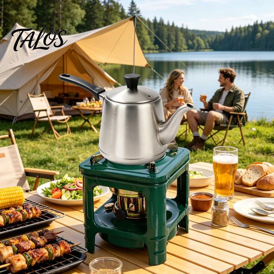 Kerosin Kocher Tragbar für Camping, 8-Docht Notfall Camping Heizgerät, Metall Brenner Leichter Ofen Outdoor Wandern Picknick Wärmer