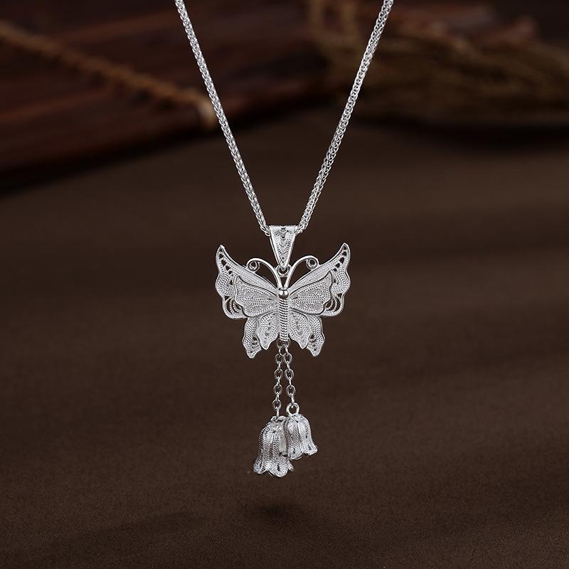 Schmetterlingsglöckchen, Orchideenblüte, Quastenhalskette, Neuer chinesischer Stil, Literarischer und künstlerischer Sinn, Koreanischer Stil Kragenkette