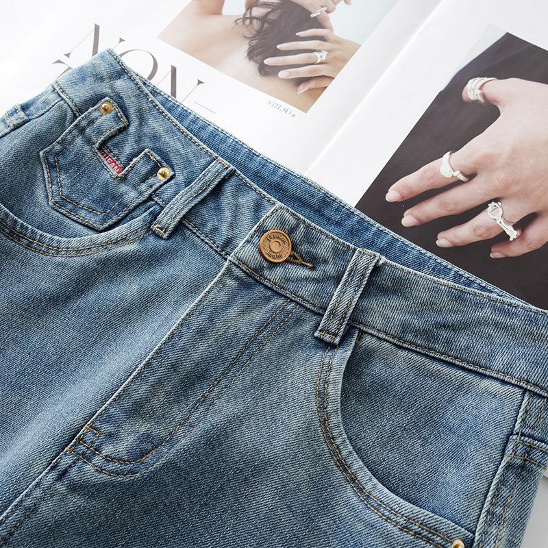 Women's Blue High-Waisted Straight-Leg Jeans - 2025 New Summer Loose & Slimming Design