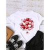 Style Flower Trend Clothing Graphic T-shirts Lady Short Sleeve T Shirt Women Print Female Fashion Clothes Casual Tee
