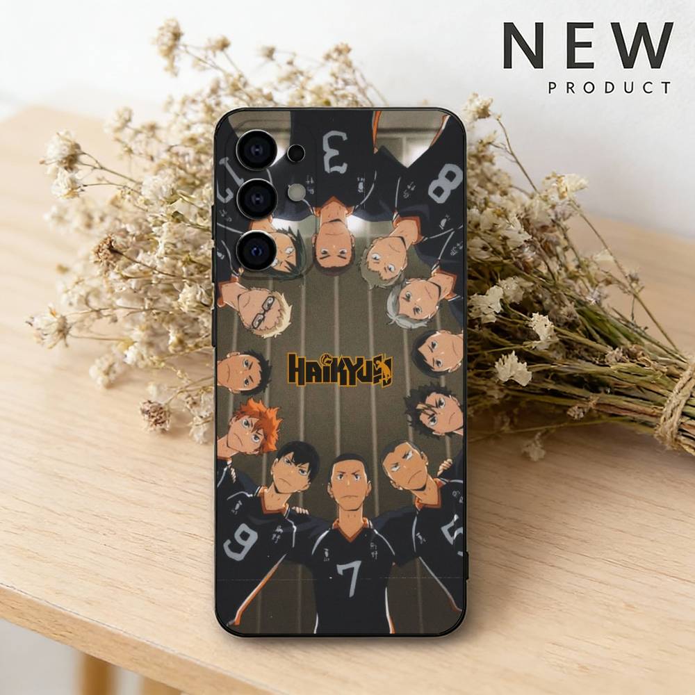Custodia per telefono con sfondo anime H-haikyuu per Samsung S26,25,24,21,22,23,30,20,Ultra,Plus,Fe,Lite Cover Morbida Nera