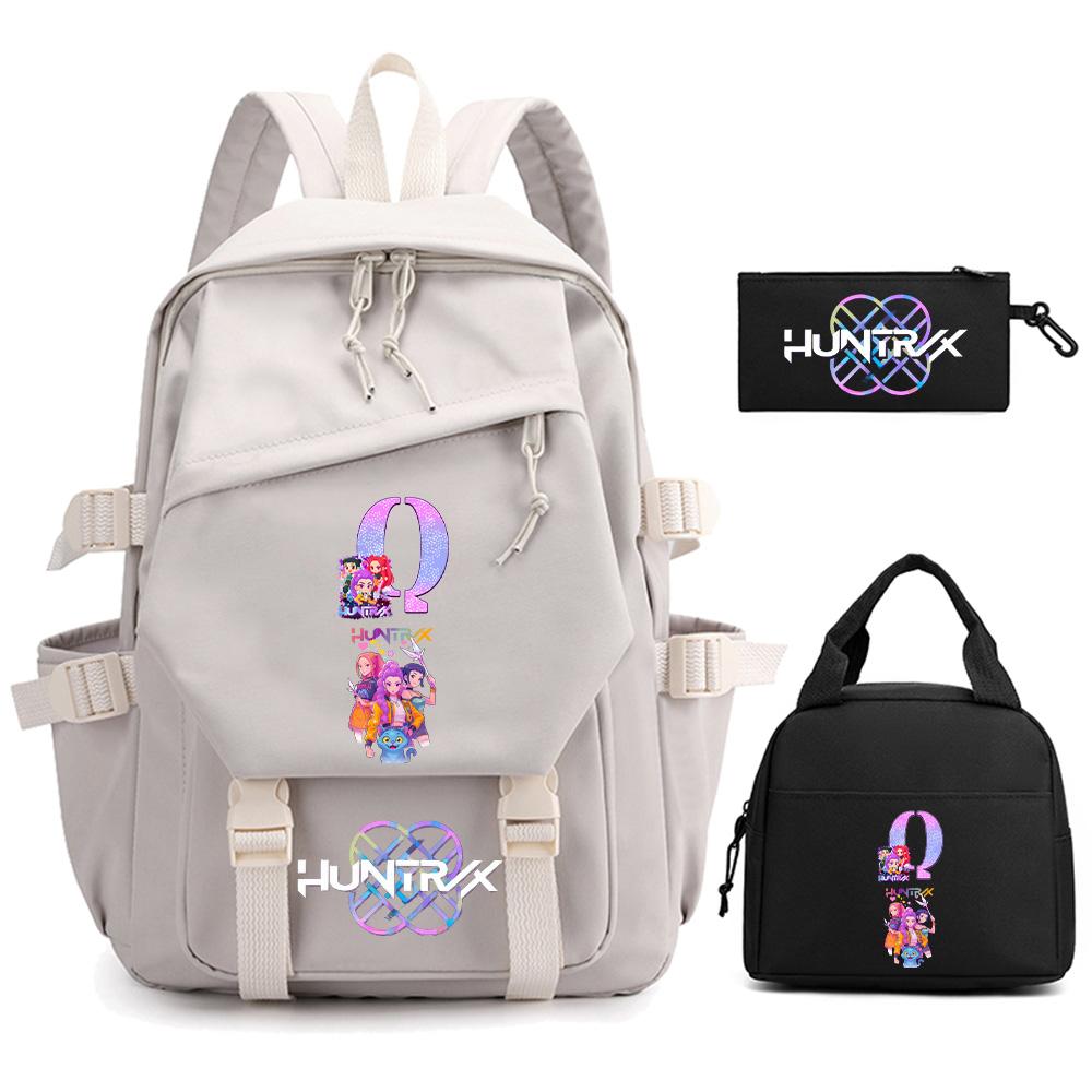 3-teiliges/Set Anime Cartoon Englischer Buchstabe A-Z Bedruckter Rucksack für Jungen Mädchen Schultasche Kinder Studentin Frauen Reisetasche Kindergeschenk