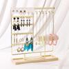 Iron Earring Holder Jewelry Rack: Desktop Storage for Bracelets, Rings, and Necklaces.