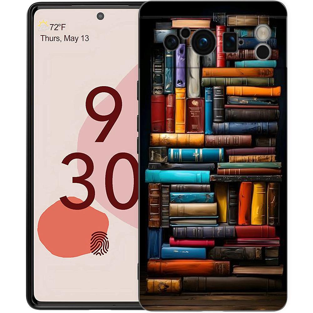 Vintage  Bookcase Painted Phone Case Cover for Google Pixel 9 8 7 6 7A 6A Pro Shockproof Soft TPU 9 Pro XL Shell Capas Fundas