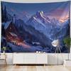 Forest Wooden House Tapestry Hanging Wall, Snow Mountain Landscape, Bohemian Tapestry, Hippie Living Room Wall Background Cloth