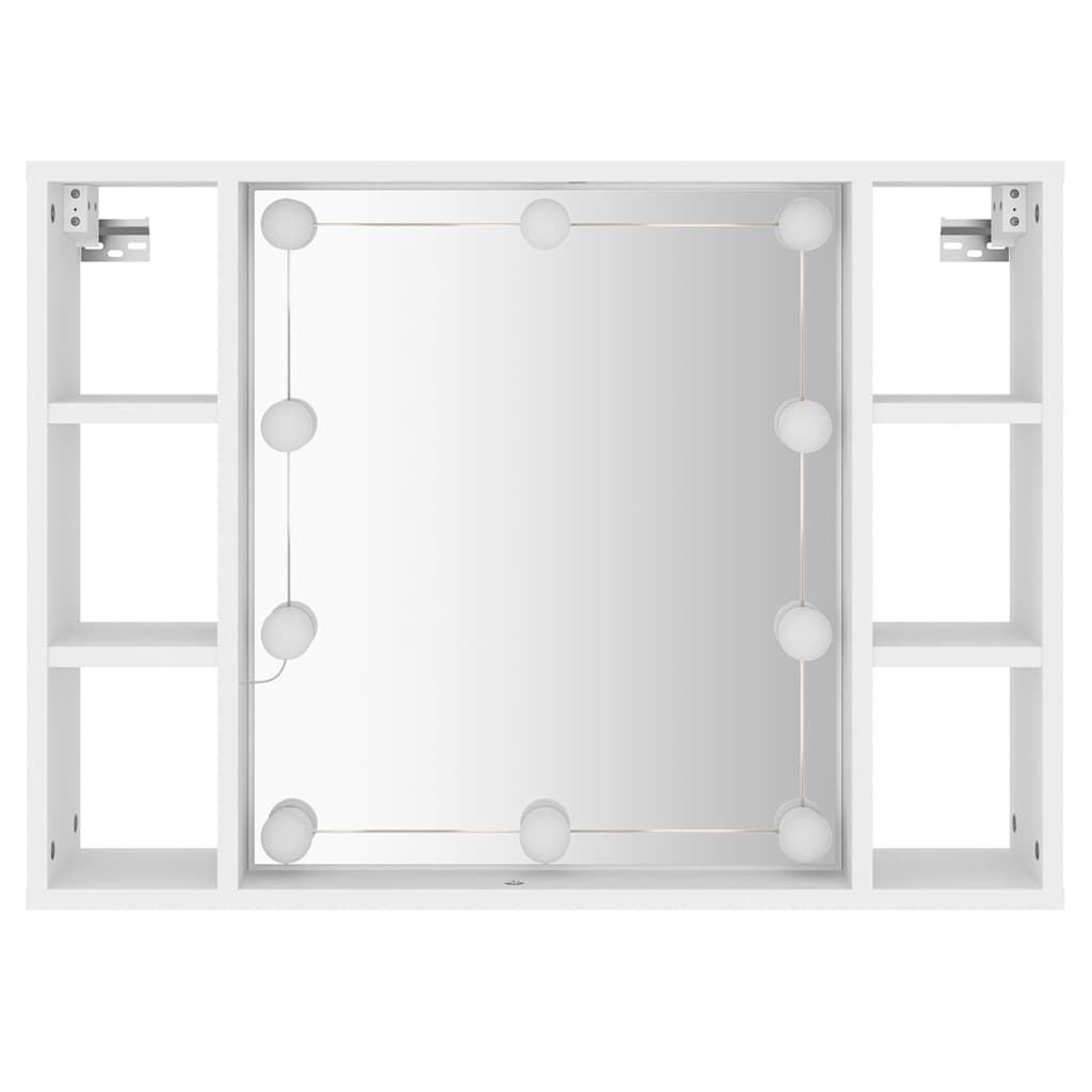 LED Mirror Cabinet in White 76 x 15 x 55 cm