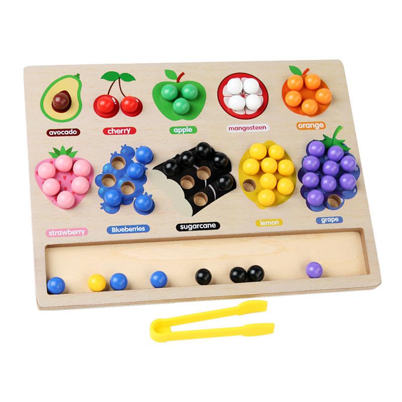 Wooden Fruit 3d Sorting Game For Kid Cognitive Motor Skills Development Training