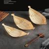 Eco Bamboo Platter Boat Shaped Serving Bowl for Sashimi and Snack Service in Style