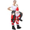 Christmas Santa Costume Claus Inflatable Riding Reindeer Suit