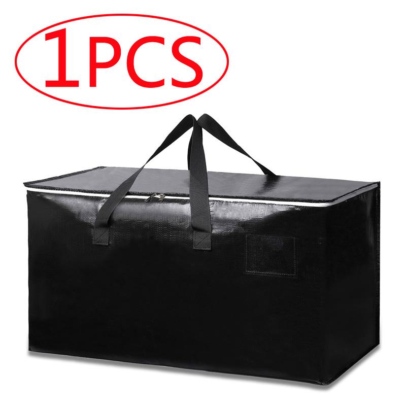 

87L Black Heavy Duty Moving Bags Clothes blankets storage with Zipper Handle Big Large Tote Travel Durable Organizer Bag