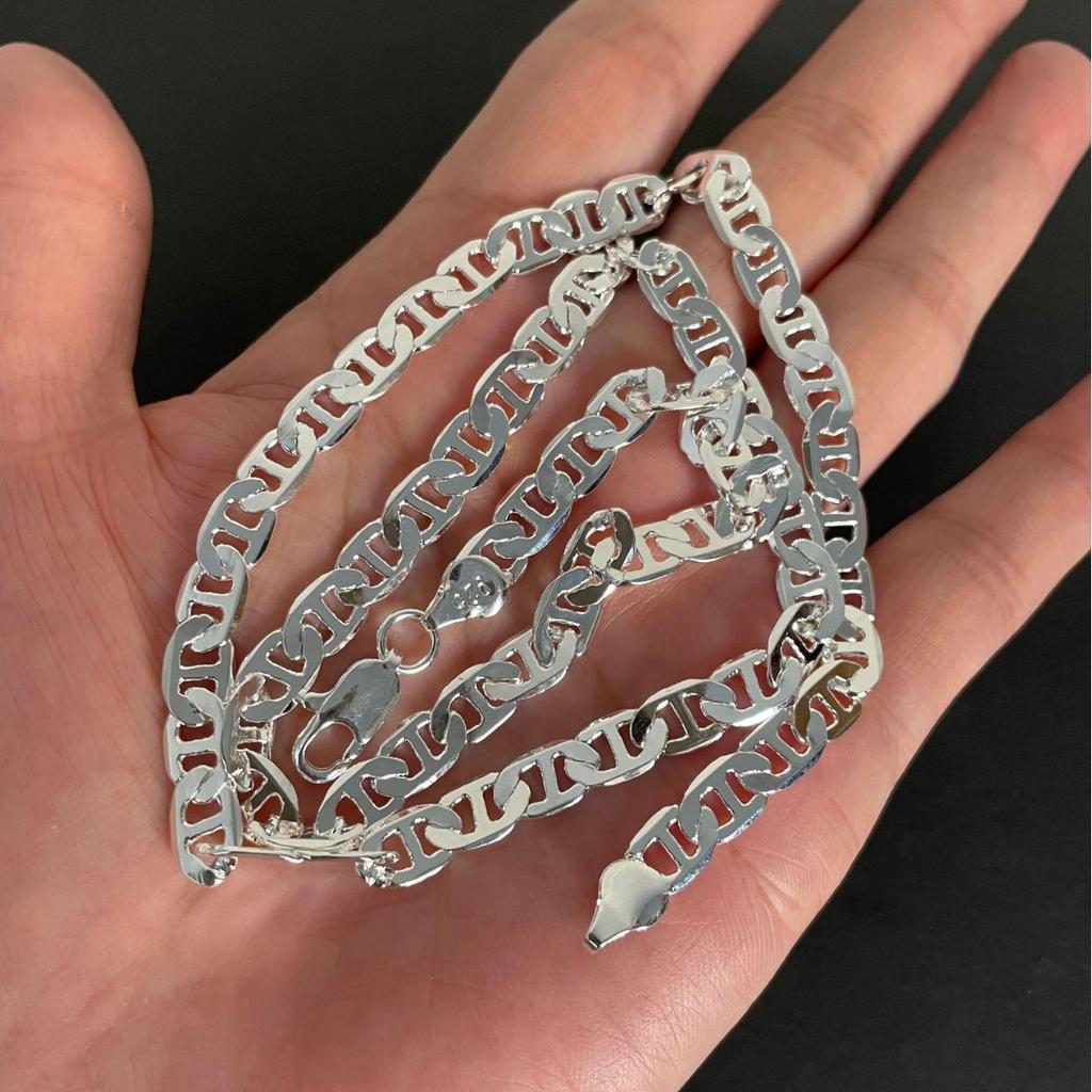 Copper minimalist 6MM chain Necklace Bracelet Jewelry set for Women Men fashion Engagement Christmas Gifts