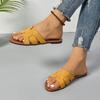 Fashion Summer Designer Woman Flat New Slippers Woven with Comfortable Women's Shoes Casual Bottom Slippers Women 2024 New