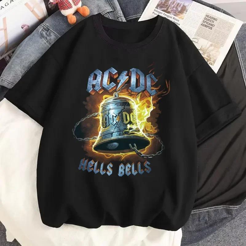 Rock Music ACDC Printed T Shirts DC Graphic Tshirt Men Casual Short Sleeves Streetwear T-shirts Summer Male O-Neck Tops Tees