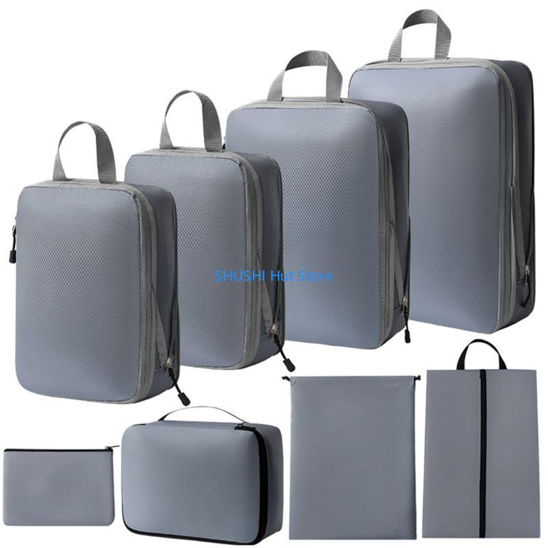 Packing Cubes for Suitcases 8Pcs Luggage Organizers Bags for Travel Waterproof Packing Cube Storage Bags for Suitcases D57B