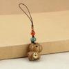 1Pc Car Keychain New Chinese Style Braiding Rope Gift Phone Keychain Creativity Pony Pendant Wood Pendant Coin Decoration