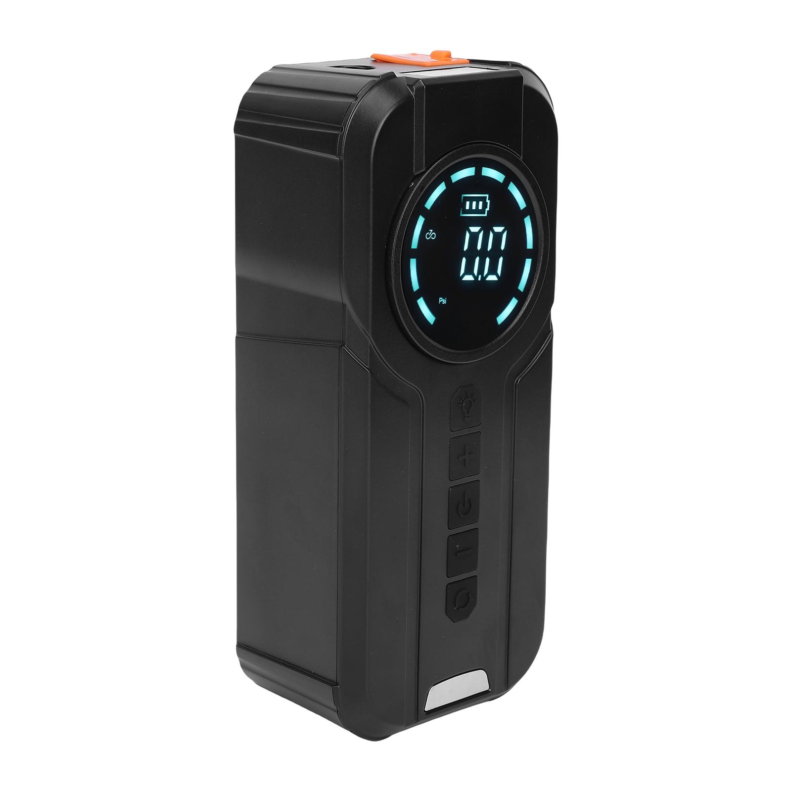 

Car Jump Starter Portable Air Compressor 10000mAh with Pressure Display Emergency Lighting Cordless Tire Inflator for