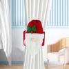 4Pcs Santa Ornament Plush Curtain Tieback Holiday Curtain Holder Christmas Plush Dolls Christmas Decoration Curtain Clasps Belt