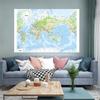World Map Wall Mural Physical Topographic Map Poster Wallpaper for Living Room Office Study Education School Classroom Large Wall Decor art