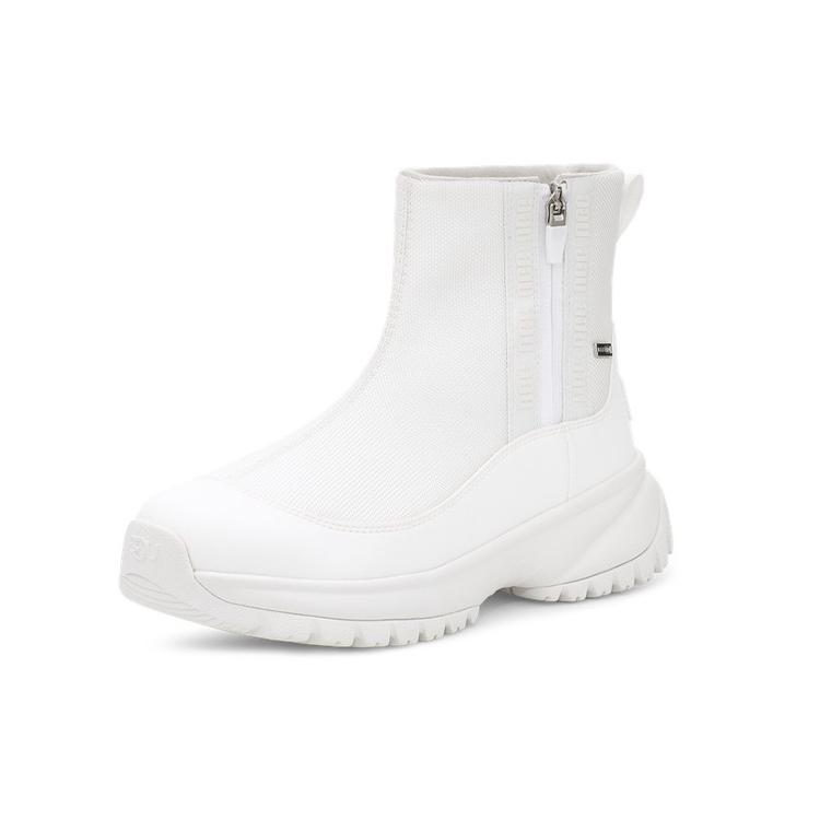 UGG Yose Zip Fleece Lined Snow Boots White Women's 1112329-WHT