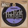 ProArte Classical Guitar Extra D'Addario Strings, Silver/Clear, Hard, EJ44, 10-Pack
