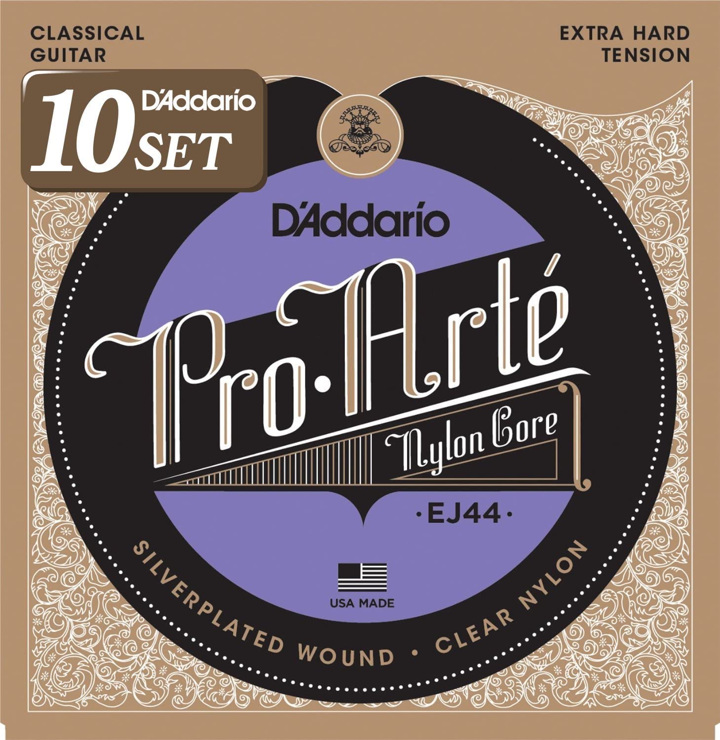 

ProArte Классическая гитара Струны D Addario, Серебро/Прозрачные, Жесткие, EJ44, 10 штук