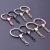 5/10/15 pcs/Lot Key Chain Key Ring For Jewelry Making Keychain Accessories Long Round Keyrings DIY Wholesale Material Four Color