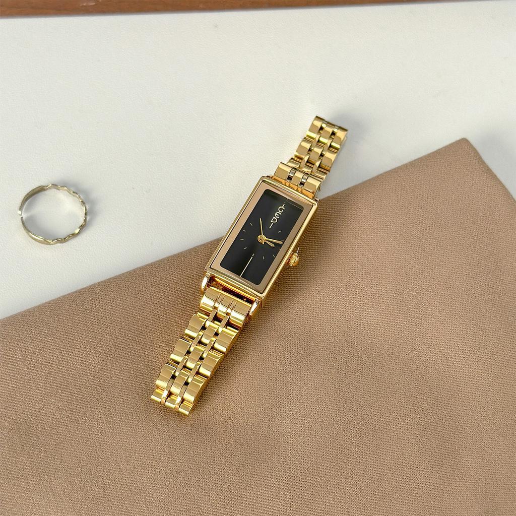 GEDI Luxury Vintage Women's Watches Rectangular Steel Bracelet Timepiece Water-Resistant Quartz Watch Holiday Gift