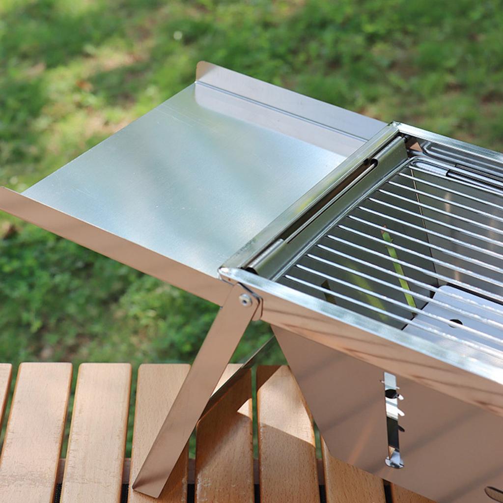 Faltbarer Outdoor-Grill, tragbarer Edelstahl-Grill, Holzkohlegrill für Camping, Terrasse