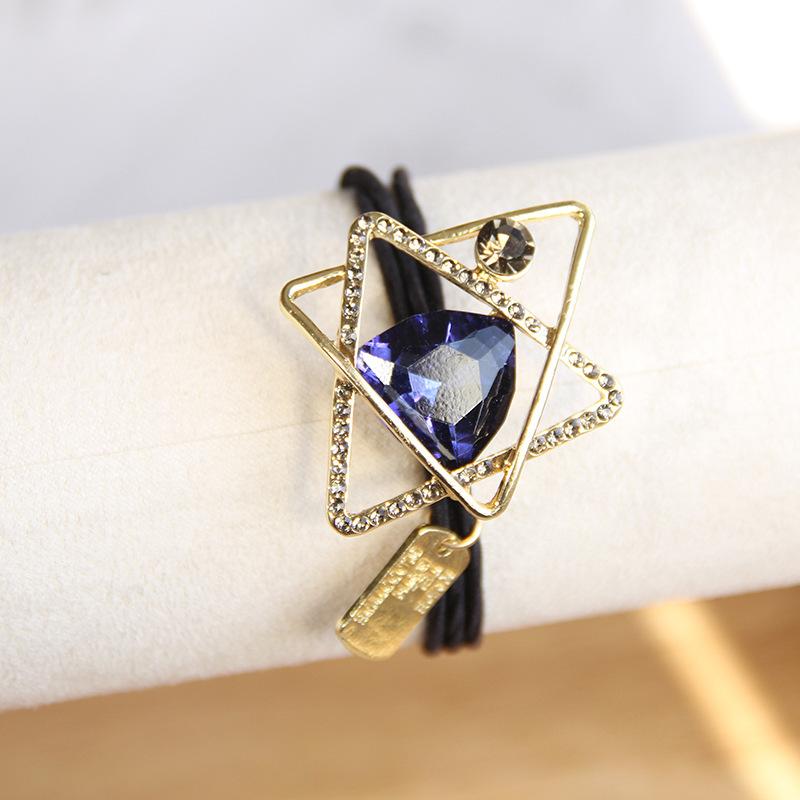 Vintage Elegant Crystal Hollow Metal Hair Rope Scrunchies Women Girls Elastic Tie Hair Rubber Bands Holder Accessories Headdress