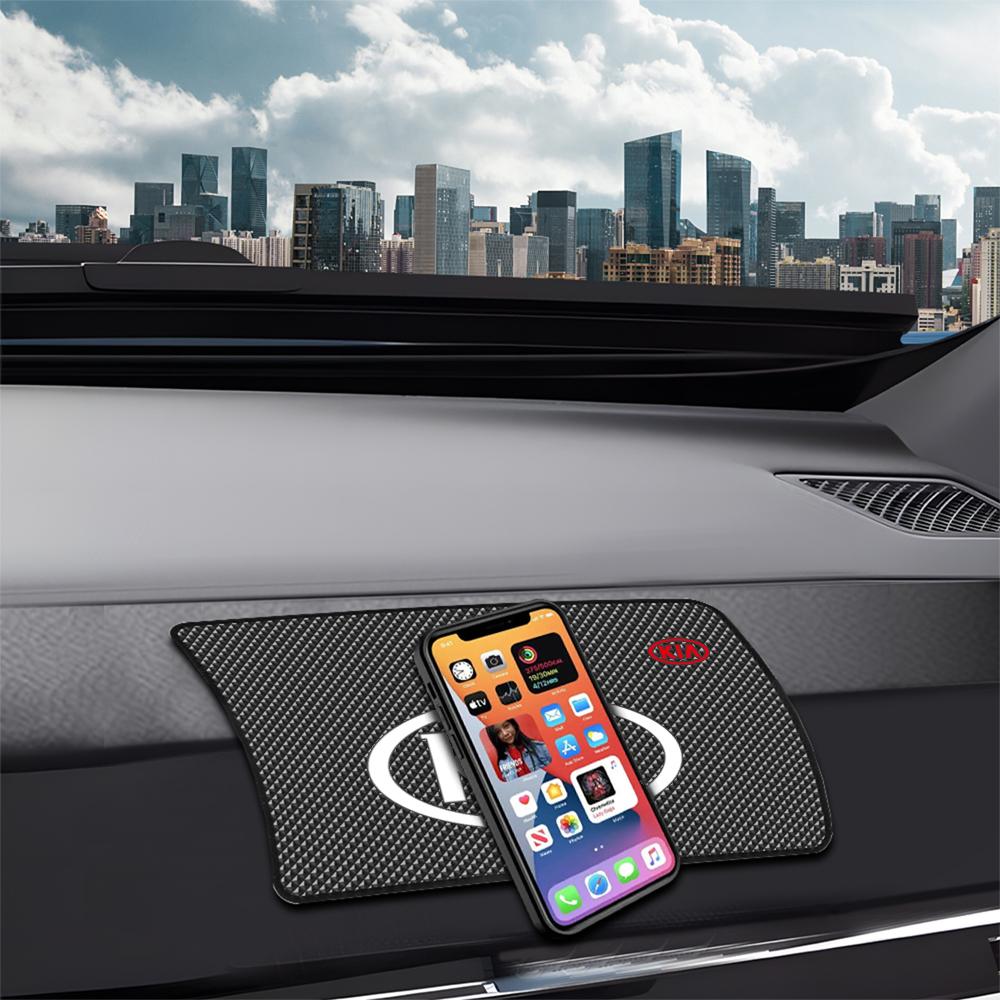 2026 Hot Car Sticker Car Emblem Non-slip Mat Dashboard Adhesive Anti Slip Pad Holder For KIA Rio Ceed Sportage Cerato Soul Soren