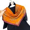 Simulation silk large square scarf new silk scarf 91cm high-end luxury printed scarf European and American style shawl sunscreen yarn