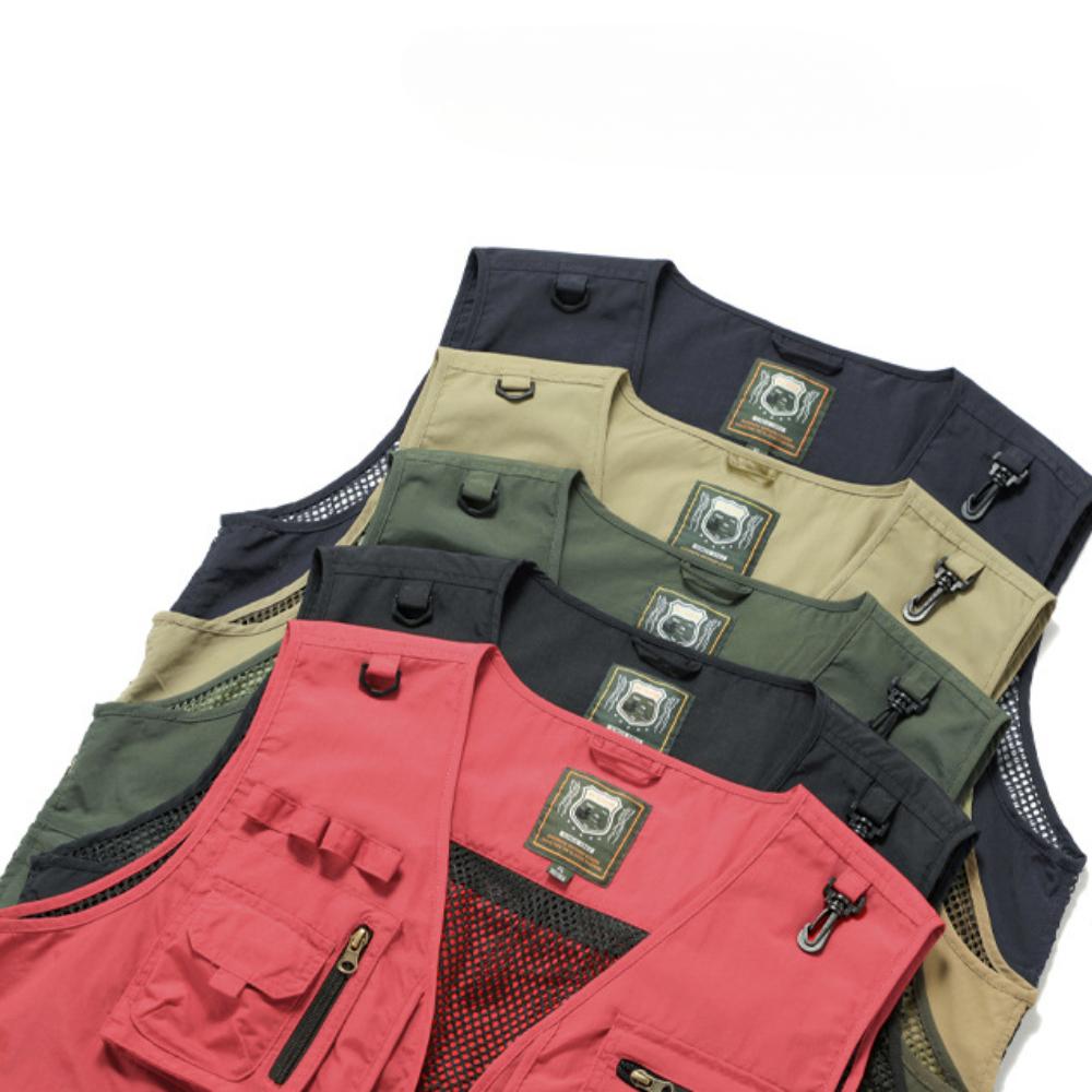 Four Season Outdoor Workwear Vest Men's Multi Pocket Camisole Thin Fishing Photography Versatile Vest Jacket