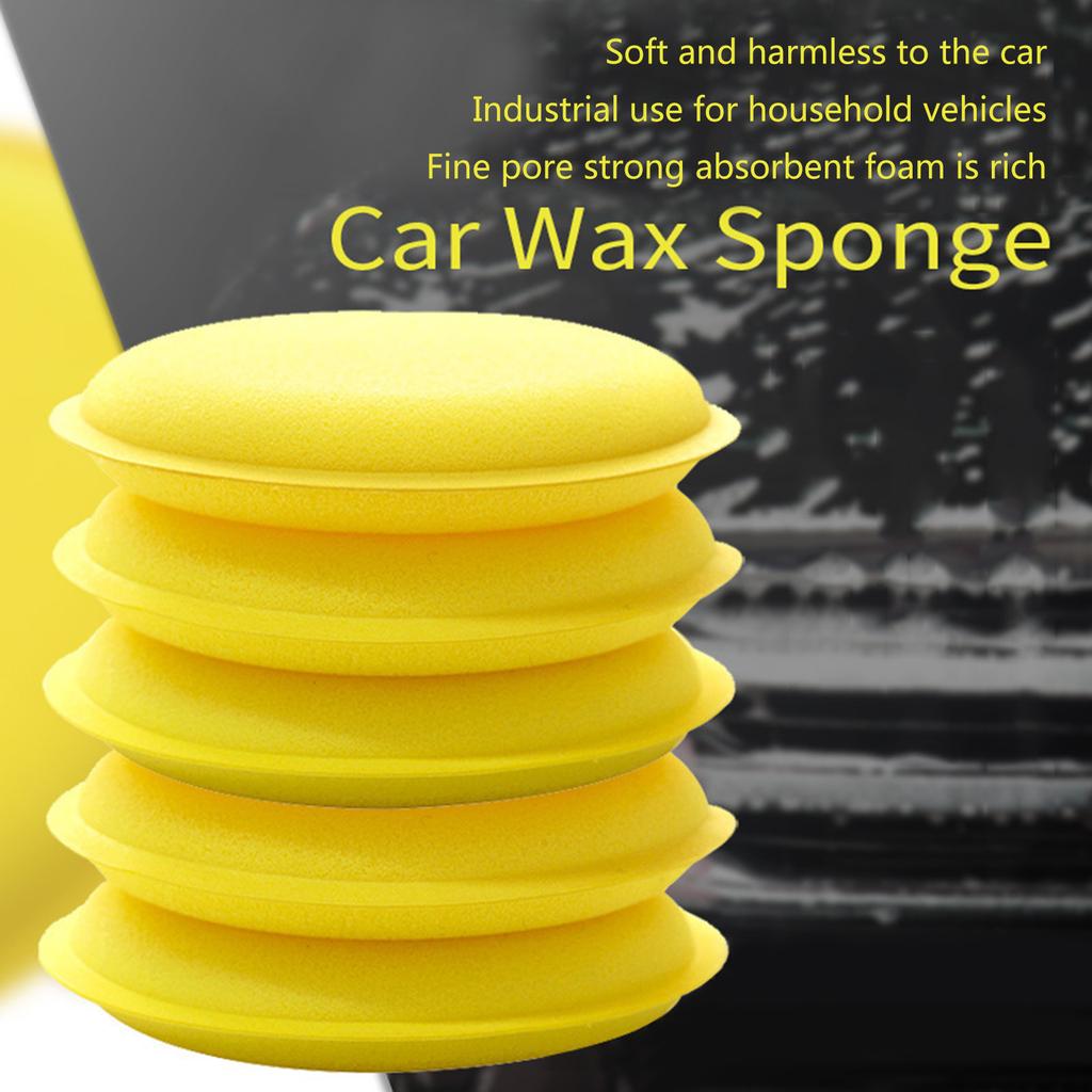 12Pcs Car Waxing Polish Sponges 10cm Car Detailing Wax Applicator Pads Round Pocket Microfiber  Sponges Car Cleaning