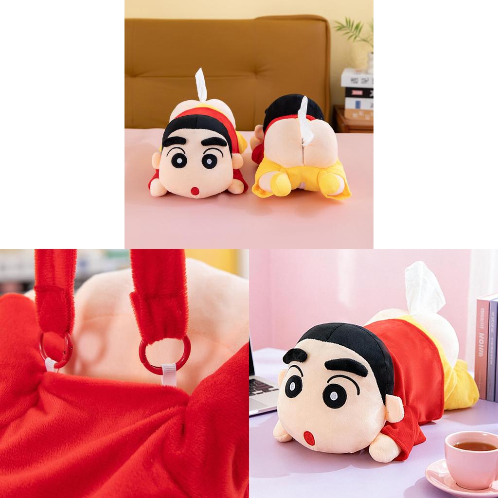 Peluche di Crayon Shin Chan Copri Scatola di Fazzoletti con Imbottitura in Cotone PP per Uso Domestico e come Regalo