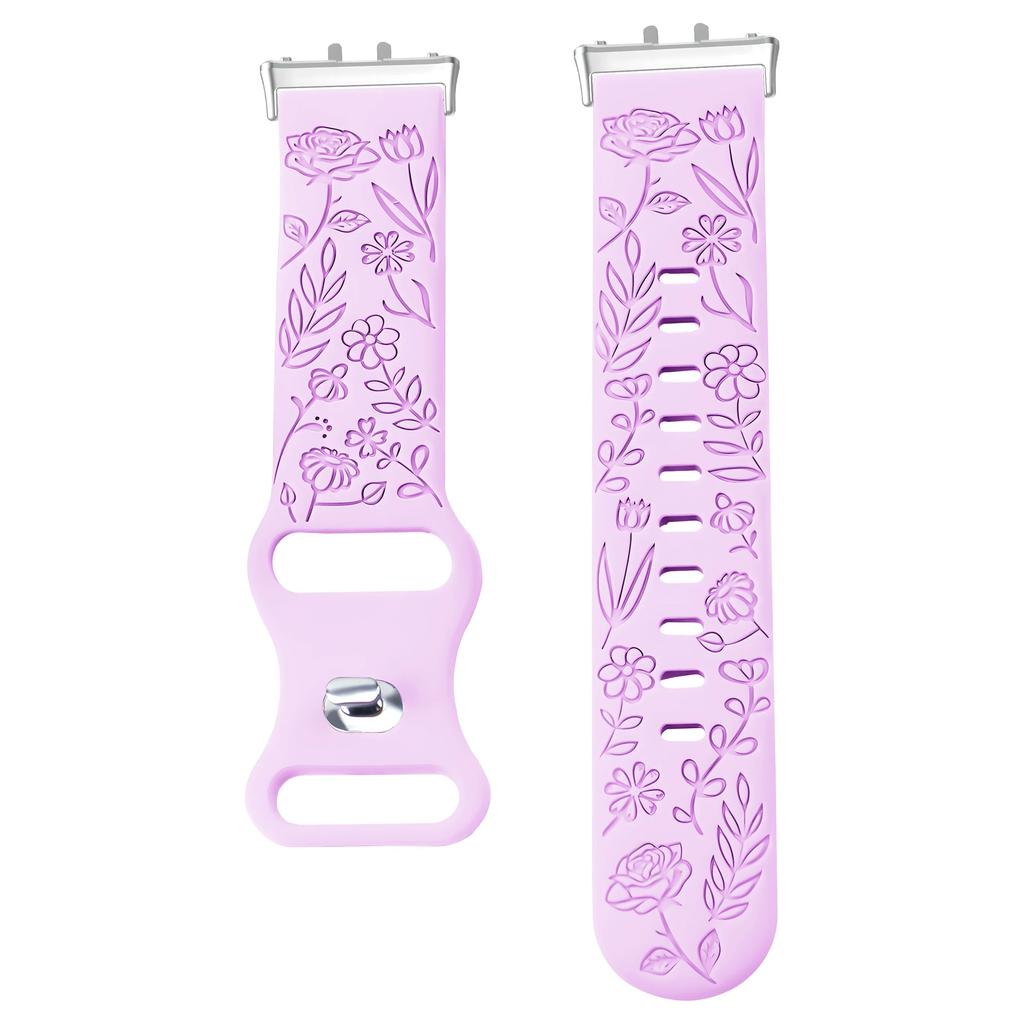 Prints Design Strap for Samsung Galaxy Fit 3 Watch Band Silicone Engraving Bracelet for Samsung Galaxy Fit3 Floral Wristband