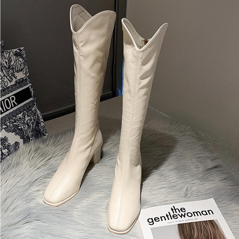 White Boots High Boots Women's New Shoes Women's Small High Heels Autumn and Winter Boots Long Boots Women