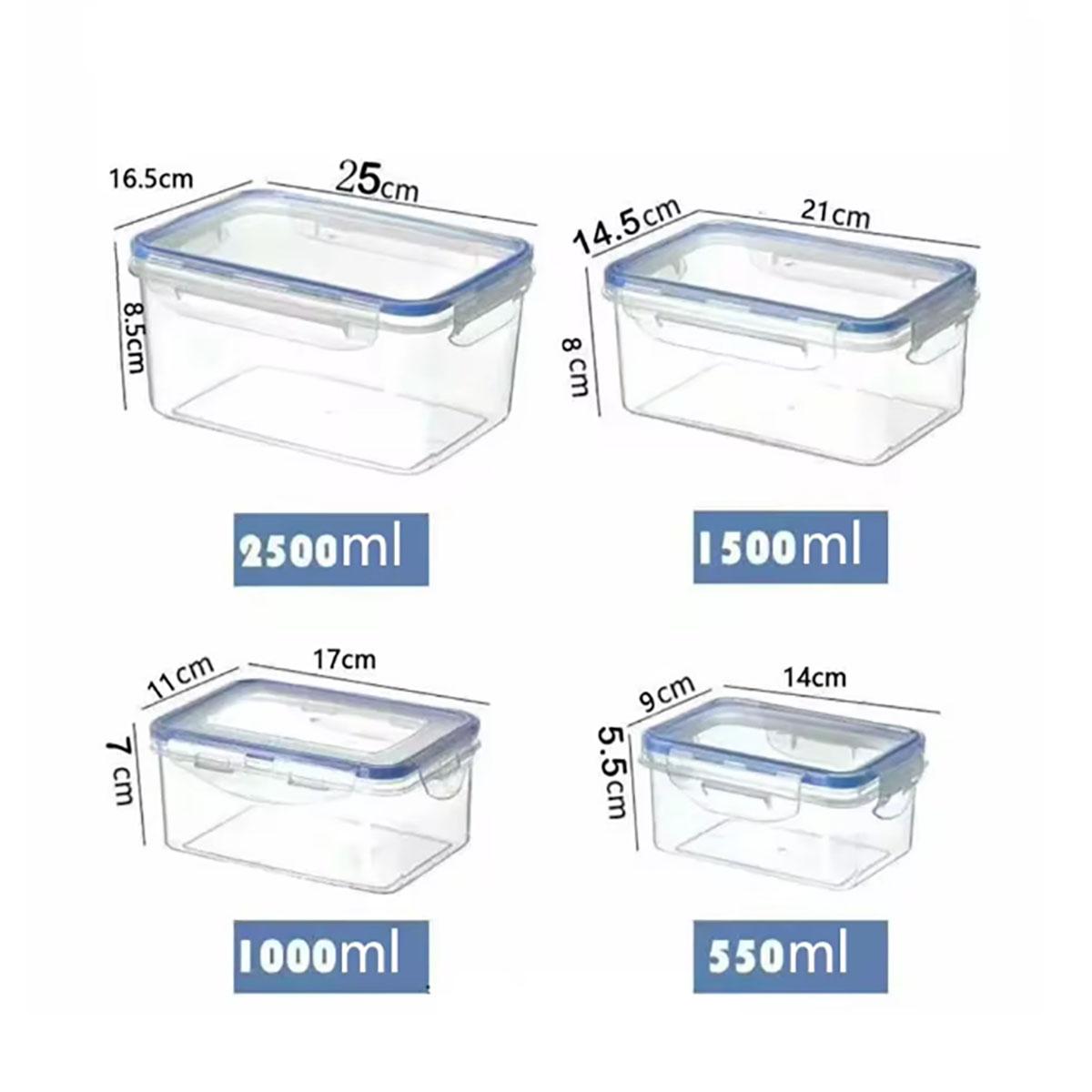 

1pc Sealed rectangular refrigerator storage box with lid Plastic crisper microwave-heated lunch box with lid 2500ML