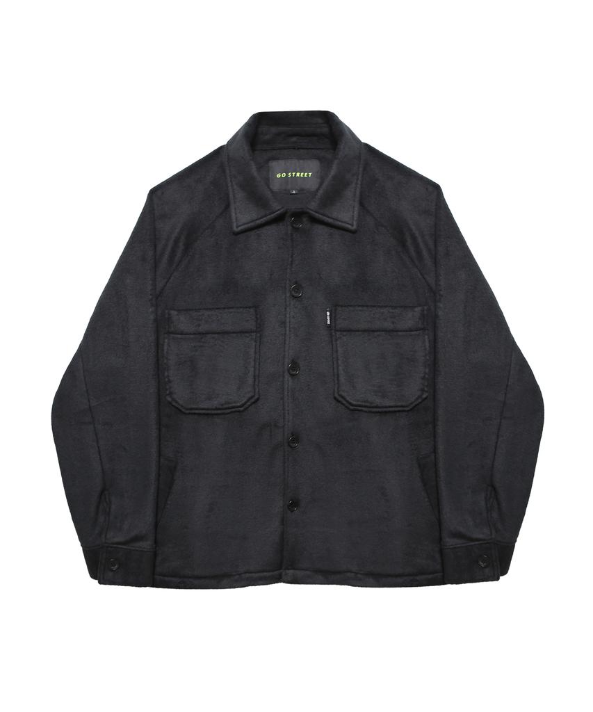 GOSTREET Oversized Fleece Shirt Black