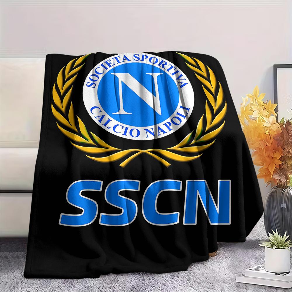1 ud. S.S.C. Manta de Franela con Estampado de Nápoles, Alta Calidad para Todas las Estaciones, Decoración del Hogar, Calidez y Confort, Perfecta para Regalos de Navidad