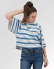 Lee Raglan Sweat Workwear Loose Raglan Cotton Sweatshirt Women Stripes S