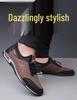 Men's Breathable Leather Loafers - Casual, Low-Top, Versatile for Middle-Aged Dads