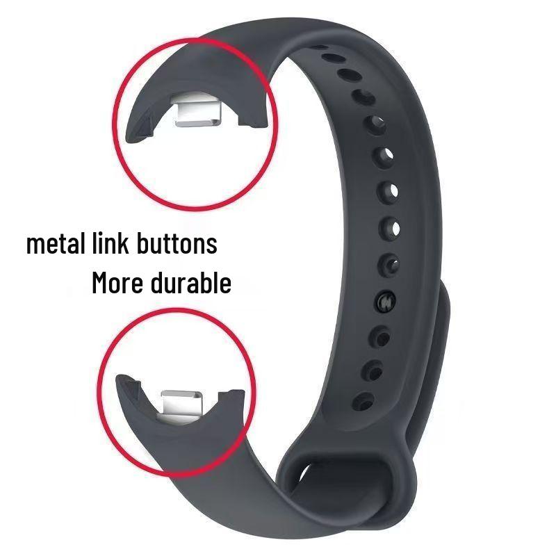 ZhiDai Metal Grain Silicone Wristband for Xiaomi Mi Band 8/9 - Men's & Women's Trendy Smart Band Replacement.