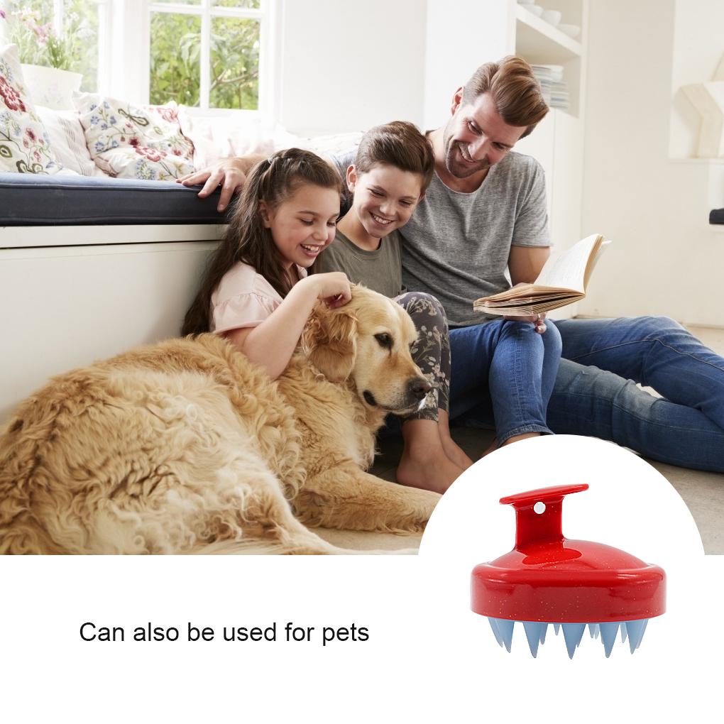 Silikon Kopfhautmassagebürste Massierende Shampoo-Bürste Duschkopf-Reiniger