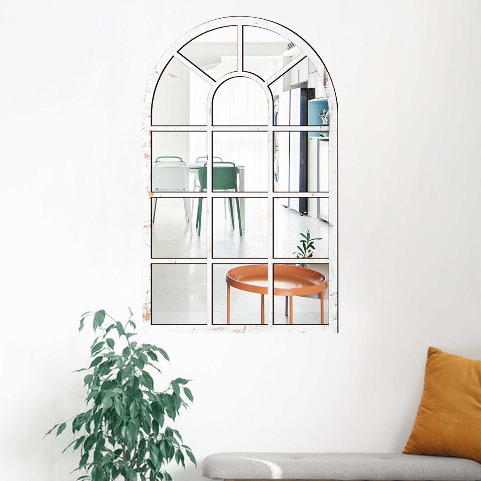 

Зеркало-окно с арочным проемом Декоративное зеркало Зеркало-витраж Арочное зеркало для Спальни Фермерского дома Прихожей Ванной Комнаты Домашний Декор белый