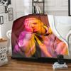 Customizable L-Lauv Singer Soft Flannel Blanket, Warm and Comfortable, Suitable for Picnics, Beds, Sofas, and Home Bedrooms.